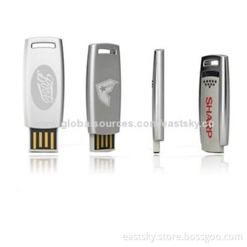 Swivel Mini USB Flash Drive, Stainless Steel with High-quality UDP, 64MB to 32GB Memory Capacities